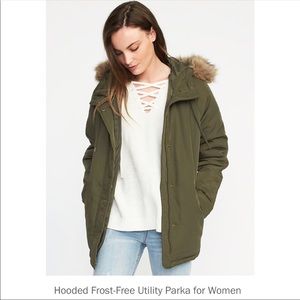 ♡OLD NAVY ARMY GREEN FROST-FREE UTILITY PARKA COAT